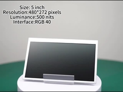 Ecrã LCD de 5 polegadas com 480*272 pixels Luminância 500nits Ecrã de alto brilho RGB Int